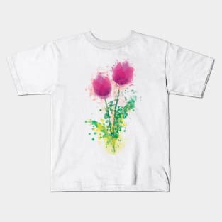 Watercolor Tulips Kids T-Shirt